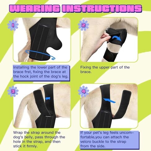 Dog Knee Brace for ACL CCL Support – Adjustable Compression Brace with Side Stabilizers for Torn ACL Hind Leg, Breathable Neoprene, Post Surgery Recovery, Fits Small & Medium Dogs (S) in Saudi Arabia