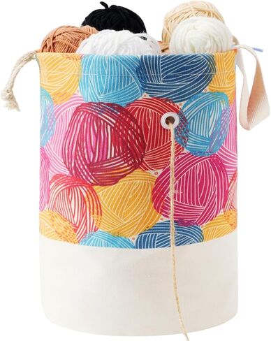 YAWIKO Yarn Bag, Multi-Functional Crochet Bag Organizer, Canvas Yarn Storage Knitting Bag for Knitting Accessories, Crochet Accessories Holder in Saudi Arabia