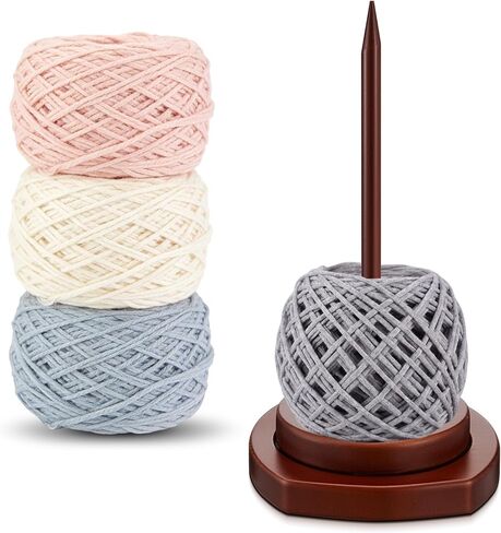Geelin Large Crochet Yarn Spinner Wooden Yarn Holder for Knitting and Crocheting Gift for Craft and Knitting Lovers Crochet Accessories and Tools for Fiber Crafts in Saudi Arabia