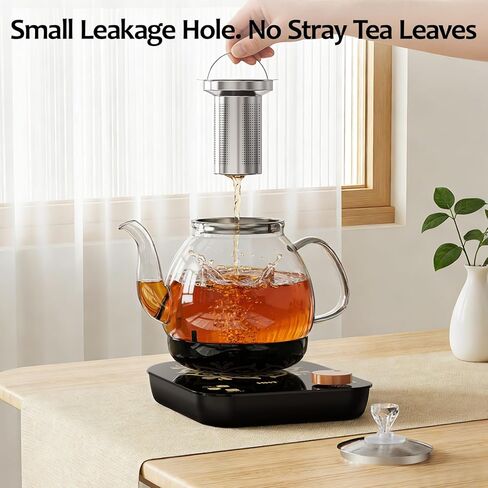 HHT Electric Tea Maker with Infuser, ±1℉ Precise Temperature Control, Glass Electric Kettle for Herbal,Flowers,Fruit Tea and Loose Leaf,BPA-Free,Auto Shut-Off,Brewing Program,Keep Warm,0.8L/27oz in Kuwait