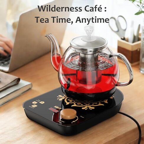 HHT Electric Tea Maker with Infuser, ±1℉ Precise Temperature Control, Glass Electric Kettle for Herbal,Flowers,Fruit Tea and Loose Leaf,BPA-Free,Auto Shut-Off,Brewing Program,Keep Warm,0.8L/27oz in Kuwait