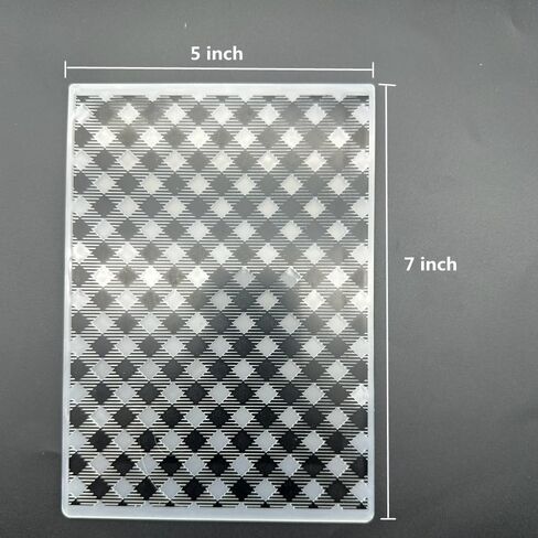 3D Plastic Embossing Folder Template Classic Checkered Pattern Texture 5x7 Inch for Card Making DIY Scrapbooking Paper Crafting Handmade Crafts Scrapbooking Arts Supplies Scrapbook Decor in Saudi Arabia
