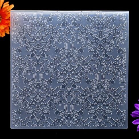 Large Size 8x8 Inch Flowers Butterfly Leaves Lace Background Plastic Embossing Folders for Card Making Scrapbooking and Other Paper Crafts 2212167 (8) in Saudi Arabia