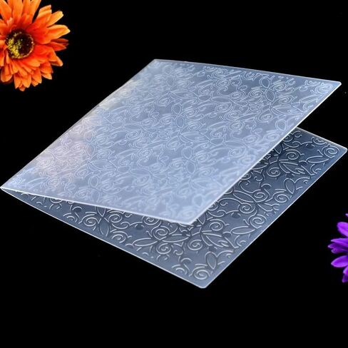 Large Size 8x8 Inch Flowers Butterfly Leaves Lace Background Plastic Embossing Folders for Card Making Scrapbooking and Other Paper Crafts 2212167 (8) in Saudi Arabia