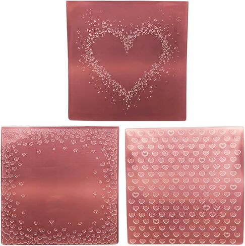 3 Pcs of Plastic Embossing Folder 6x6 Inch Love Hearts Paper Crafts Plastic Textured Impressions for Card Making Scrapbooking in Saudi Arabia