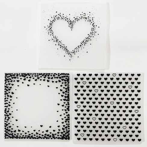 3 Pcs of Plastic Embossing Folder 6x6 Inch Love Hearts Paper Crafts Plastic Textured Impressions for Card Making Scrapbooking in Saudi Arabia