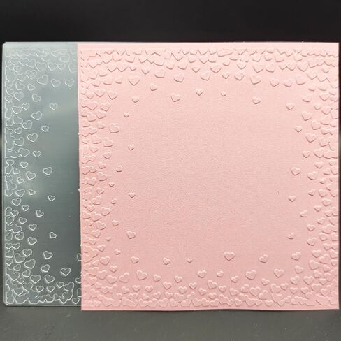3 Pcs of Plastic Embossing Folder 6x6 Inch Love Hearts Paper Crafts Plastic Textured Impressions for Card Making Scrapbooking in Saudi Arabia