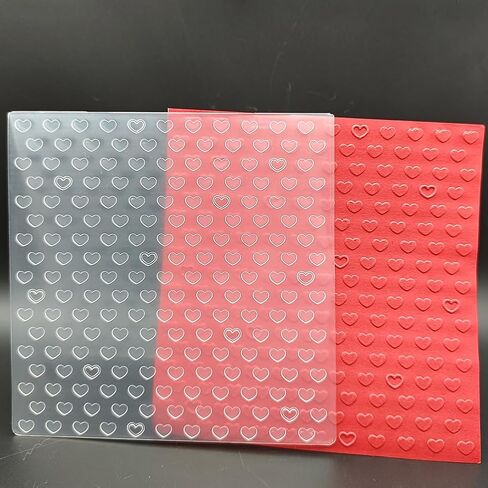 3 Pcs of Plastic Embossing Folder 6x6 Inch Love Hearts Paper Crafts Plastic Textured Impressions for Card Making Scrapbooking in Saudi Arabia