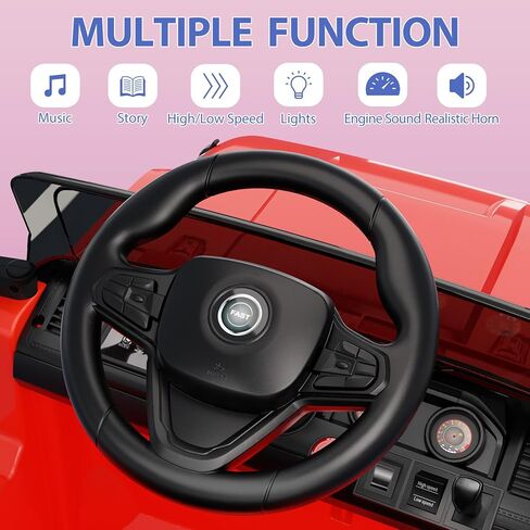 12V Kids Ride on Car, Kids Electric Car w/Parent Remote Control, Twin 35w Motors, 3 Speeds, LED Lights, Music & Horn, Spring Suspension, Electric Vehicles for 3-5 Boys Girls Gift, Red in Saudi Arabia