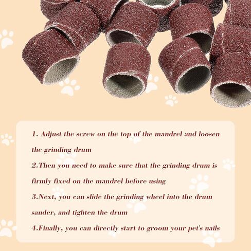 مجموعة بديلة لمطحنة أظافر الحيوانات الأليفة مكونة من 62 قطعة مع أشرطة سنفرة، وطبول جلخ الأظافر للكلاب، ومجموعة طبول صنفرة أكثر سلاسة لمستلزمات العناية بمخالب الكلاب (80#/120#) in Kuwait