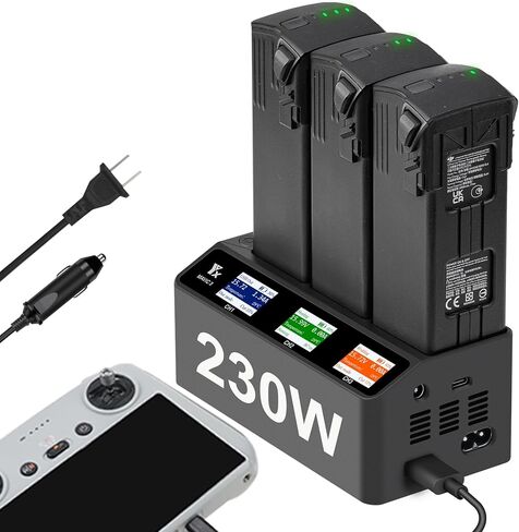 230W LCD Multifunction Battery Charger for DJI Mavic 3 Pro Cine Classic Enterprise Drone,Parallel Fast Charging Hub,Simultaneous Charge 3 Batteries in Saudi Arabia