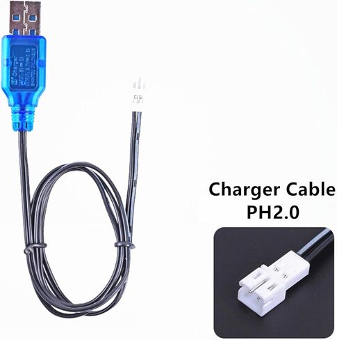 3.7 فولت كابل الشاحن 1S USB شاحن بطارية مع موصل PH2.0 ل 3.7 فولت RC قوارب سيارات شاحنات طائرات بدون طيار بطارية ليثيوم بو RC شاحن بطارية in Kuwait