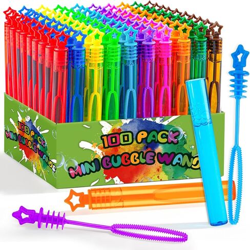 100 Pack Mini Star Bubble Wands Bulk – More Bubbles with Extra Holes, Party Favors for Kids Ages 3+, Classroom Prizes & Goodie Bag Stuffers in Saudi Arabia