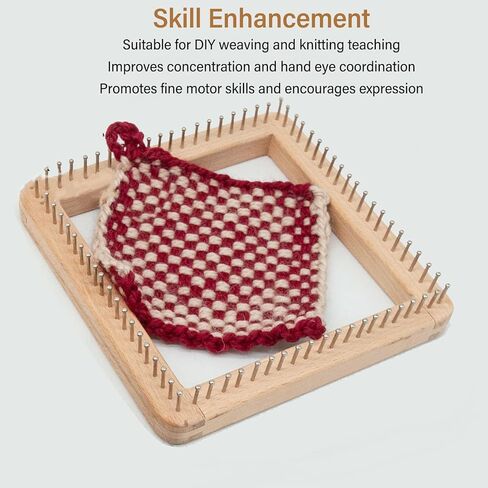 Wooden Knitting Looms for Blankets, Square DIY Hand Crafted Looms Knitting Tools Crochet Looms Chunky Yarn Looms Board Chunky Knit Blanket Kit for Hat Scarf Socks Sweater (30 * 30cm) in Saudi Arabia