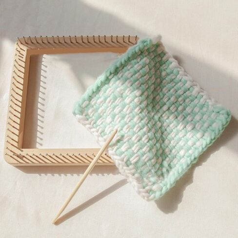 Wooden Knitting Looms for Blankets, Square DIY Hand Crafted Looms Knitting Tools Crochet Looms Chunky Yarn Looms Board Chunky Knit Blanket Kit for Hat Scarf Socks Sweater (30 * 30cm) in Saudi Arabia