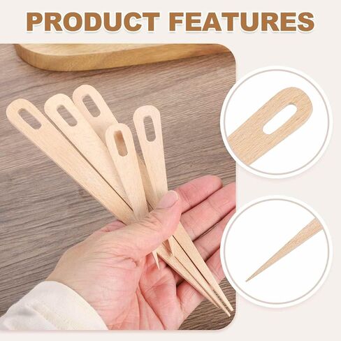 MECCANIXITY Weaving Needle, 15pcs Wooden Big Eye Knitting Needles Hand Loom Stick Tapestry Weaving Craft Tools for Sewing Making DIY Crafts, 2 Size, Wood Color in Saudi Arabia