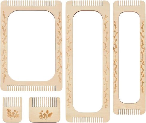 BENECREAT 5 Pcs Rectangle Weaving Loom Kit, 5 Styles Bookmark Weaving Tool, Loom Tool for Beginners and Weaving Enthusiasts in Saudi Arabia