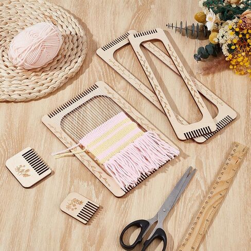 BENECREAT 5 Pcs Rectangle Weaving Loom Kit, 5 Styles Bookmark Weaving Tool, Loom Tool for Beginners and Weaving Enthusiasts in Saudi Arabia