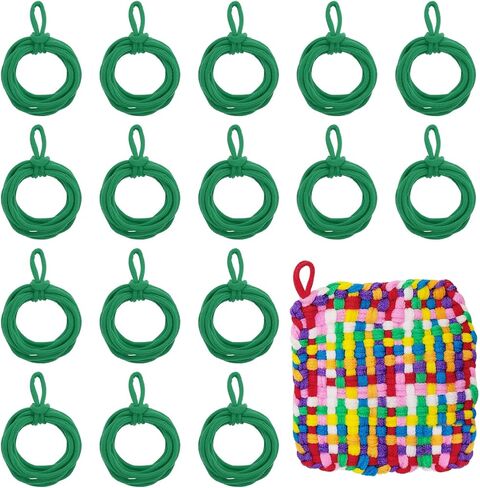 MECCANIXITY 100 Pcs Potholder Loom Refill Loops, Elastic Potholder Weaving Refill Loops Knitting Kit Supplies in Rainbow Colors for Girls Beginners DIY Crafts 7" Weaving Loom, Light Green in Saudi Arabia