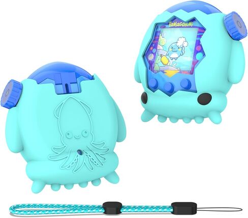 حافظة OAJ for Tamagotchi Paradise وغطاء الحبار الكرتوني مع حبل - غلاف واقي متوافق مع الحيوانات الأليفة الافتراضية التفاعلية Tamagotchi Paradise (أرجواني) in Kuwait