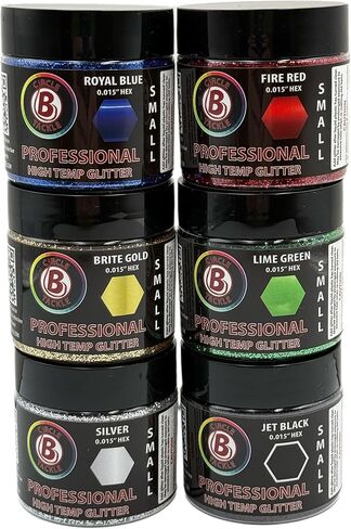 6 Pack of Premium Small .015 High Temp Hex Glitter for Soft Plastic Bait Making - 2 oz. Bottle High Heat Resistant Lure Glitter in Saudi Arabia