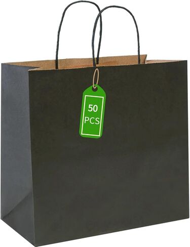 PAICUIKE 30 Pcs Christmas Gift Bags Kraft Paper Bags with Handles Bulk, Xmas Bags for Merry Christmas Party Decorations, Party Favors, Goodie, Candy Bags (7X3.7X9 inch in Kuwait