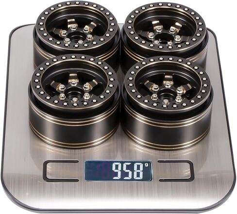 1.9 Beadlock Wheels,4pcs 958g Brass Heavy Wheel Rims for 1/10 RC Crawler TRX4 TRX6 Capra SCX10 D90 VS4-10 Gen8 CC01 Upgrades Accessories in Saudi Arabia