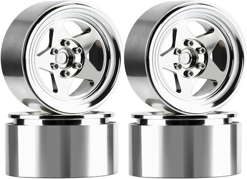 2.2 Inch Beadlock Wheels Aluminum Alloy Rims with 12mm Hex Hub for TRX4 TRX6 SCX10 UTB10 GEN8 GEN9 VS4-10 Phoenix 1/10 RC Crawler Car Upgrades (4PCS) (Black) in Saudi Arabia