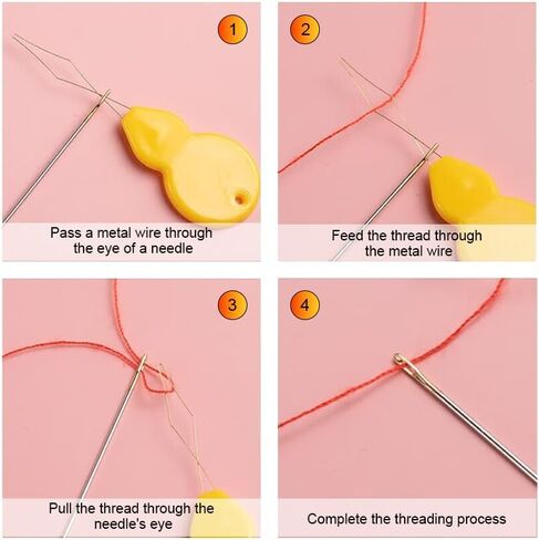 5Pcs Needle Threaders, Gourd Shaped Plastic Wire Loop DIY Needle Threader Hand Machine Sewing Tool for Sewing Crafting for Needle Work, Sewing Machine, Embroidery, Cross-Stitch, 5 Colors in Saudi Arabia