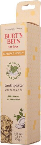 Burt's Bees for Pets Toothpaste for Dogs with Manuka Honey and Coconut Oil for Gum Health & Tartar Control, 99.1% Natural Origin Formula, Fresh Mint Flavor, 2.5 oz in Saudi Arabia