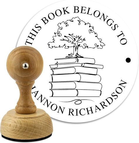 Custom Wood Library Hand Stamp - Style 072 - Great for Customizing Books, Ex Libris, Personalized Journals and More. in Saudi Arabia