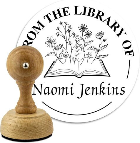 Custom Wood Library Hand Stamp - Style 072 - Great for Customizing Books, Ex Libris, Personalized Journals and More. in Saudi Arabia