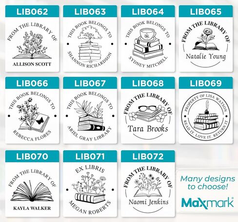 Custom Wood Library Hand Stamp - Style 072 - Great for Customizing Books, Ex Libris, Personalized Journals and More. in Saudi Arabia