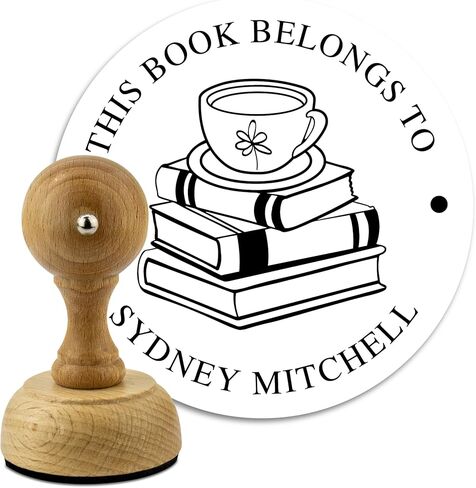 Custom Wood Library Hand Stamp - Style 072 - Great for Customizing Books, Ex Libris, Personalized Journals and More. in Saudi Arabia