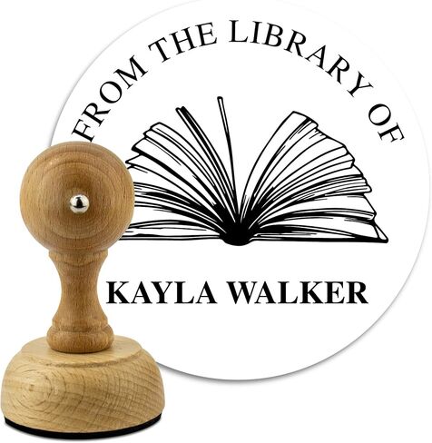 Custom Wood Library Hand Stamp - Style 072 - Great for Customizing Books, Ex Libris, Personalized Journals and More. in Saudi Arabia