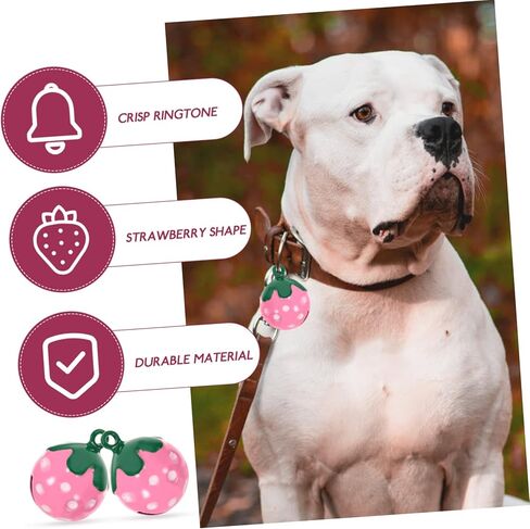 10pcs Copper Collar Charms Small Bells for Crafts Strawberry Pet Bells Jewelry Making Finding Pet Cat Bell Wind Chime Bells Farm Grazing Bells Goat Bells Pink Bracelet Lucky in Saudi Arabia