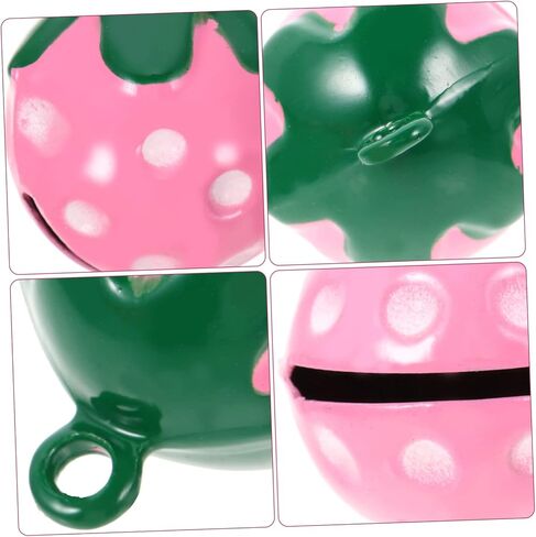 10pcs Copper Collar Charms Small Bells for Crafts Strawberry Pet Bells Jewelry Making Finding Pet Cat Bell Wind Chime Bells Farm Grazing Bells Goat Bells Pink Bracelet Lucky in Saudi Arabia