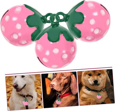 10pcs Copper Collar Charms Small Bells for Crafts Strawberry Pet Bells Jewelry Making Finding Pet Cat Bell Wind Chime Bells Farm Grazing Bells Goat Bells Pink Bracelet Lucky in Saudi Arabia