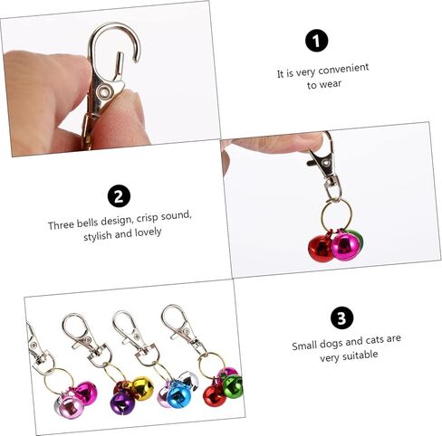 Didiseaon 4pcs Cat Collar Bells Copper Pet Pendant Bells for Cats and Dogs Eco-Friendly Easy to Wear Design for Tracking Pets Keychain Accessories in Saudi Arabia