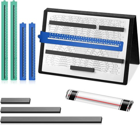 12 قطعة من حامل نمط الحياكة المغناطيسي من Otoolling مع مغناطيس بديل ومسطرة مكبرة، حافظة مخططات كروشيه وغرز متقاطعة، أداة عرض الأنماط للحياكة والحرفيين in Kuwait