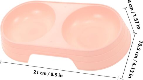 Toyvian 8pcs Non-Spill Double Cat Feeding Bowls Set, Candy Color Plastic Pet Food and Water Bowls for Kittens and Cats, Anti-tip Design for Home and Travel Use in Saudi Arabia