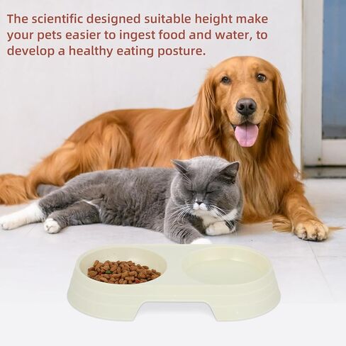 Toyvian 8pcs Non-Spill Double Cat Feeding Bowls Set, Candy Color Plastic Pet Food and Water Bowls for Kittens and Cats, Anti-tip Design for Home and Travel Use in Saudi Arabia