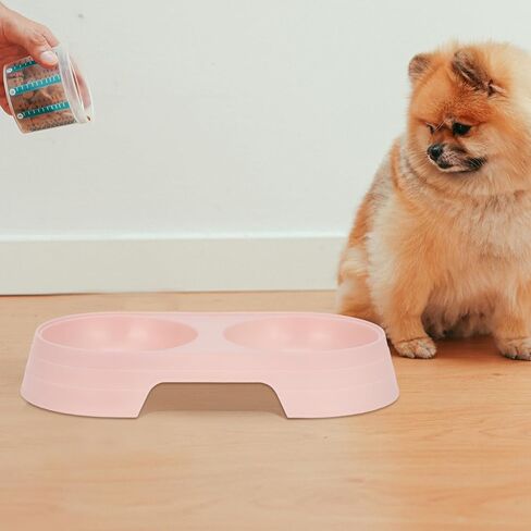 Toyvian 8pcs Non-Spill Double Cat Feeding Bowls Set, Candy Color Plastic Pet Food and Water Bowls for Kittens and Cats, Anti-tip Design for Home and Travel Use in Saudi Arabia