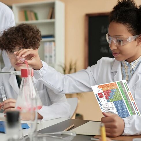 8 x11" Periodic Table of Elements Chart Plastic LAMINATED, Chemistry Reference Poster, Equation Sheet, Periodic Trends Cheat Sheet, Study Guide, Classroom Highschool College Science Chemistry, Back to School in Saudi Arabia