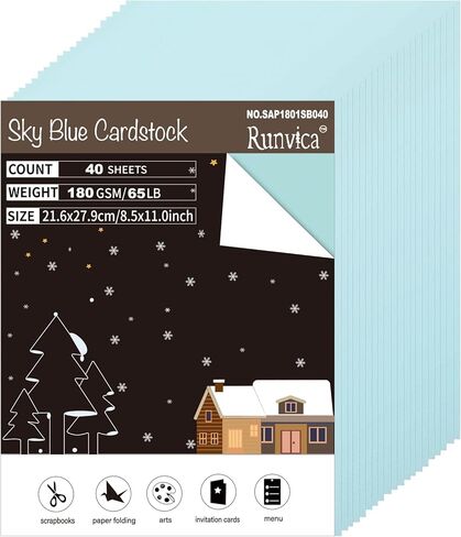 40 Sheets White Cardstock 8.5'' x 11'' Double-Sided Cover Card Stock 65lb/180gsm Printer Paper Perfect for Scrapbooking, Crafts, Decoration in Saudi Arabia
