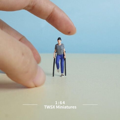 Rehabilitation in Park,1:64 Scale, 1PC,Miniature Models, Suitable for DIY Landscapes, Creative Scenes, Matching and Macro Photography (A Woman with a Cane) in Saudi Arabia