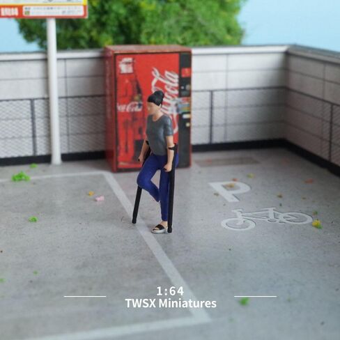 Rehabilitation in Park,1:64 Scale, 1PC,Miniature Models, Suitable for DIY Landscapes, Creative Scenes, Matching and Macro Photography (A Woman with a Cane) in Saudi Arabia