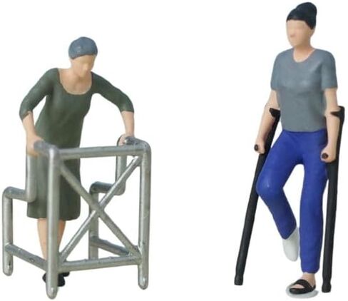 Rehabilitation in Park,1:64 Scale, 1PC,Miniature Models, Suitable for DIY Landscapes, Creative Scenes, Matching and Macro Photography (A Woman with a Cane) in Saudi Arabia