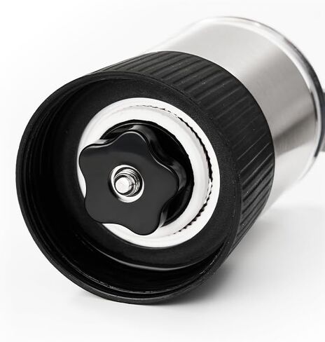 1 Pcs Manual Coffee Grinder, 11cm Height, Stainless Steel and Glass Construction in Saudi Arabia