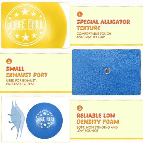 Jerify Foam Dodgeball Set 5 Inch Soft Skin Playground Dodgeballs Bulk, Low Density Foam for Non Sting Dodgeball Sports Equipment for Kids and Adults in Saudi Arabia